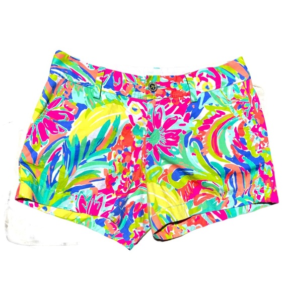 Lilly Pulitzer Floral Tropical The Callahan Shorts Women’s Sz 4 Mid Rise Cotton - Picture 3 of 10